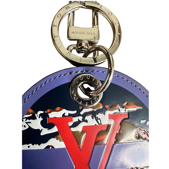 New Louis Vuitton Key Chain Alps Damier Graphite Multi Color LV Key Ring RARE - Picture 4 of 10